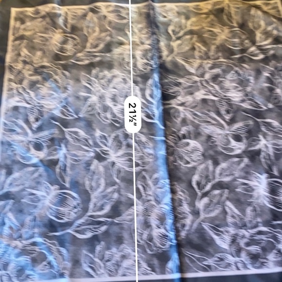 Navy and white floral scarf - Picture 8 of 11